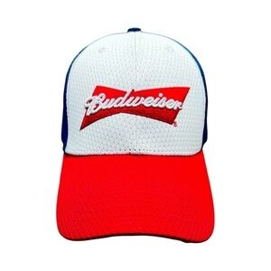 Budweiser Trucker Hat Red White Blue NWOT